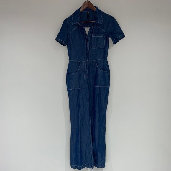 NWT ZARA Denim Jumpsuit - Picture 1 of 1
